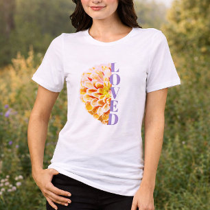 Von Gott geliebt Orange Zinnia Floral Christlich Tri-Blend Shirt