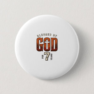 Von Gott gesegnet 7 Jahre Vintage Christliches T-S Button