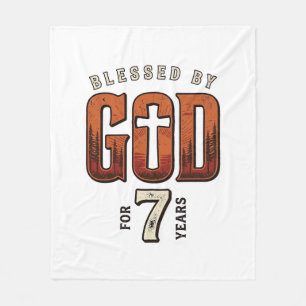 Von Gott gesegnet 7 Jahre Vintage Christliches T-S Fleecedecke
