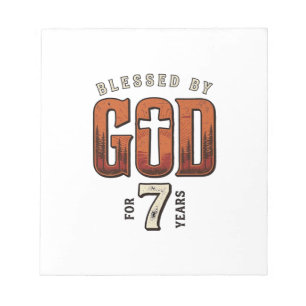 Von Gott gesegnet 7 Jahre Vintage Christliches T-S Notizblock