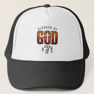 Von Gott gesegnet 7 Jahre Vintage Christliches T-S Truckerkappe