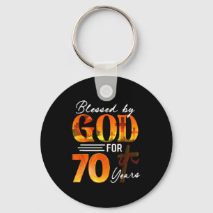 Von Gott gesegnet für 70 Jahre altes Geschenk 70. Schlüsselanhänger