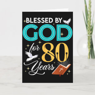 Von Gott gesegnet für 80 Jahre alt 80. Geburtstag Karte