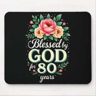Von Gott gesegnet für 80 Jahre religiöser 80. Gebu Mousepad