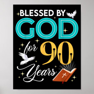 Von Gott gesegnet für 90 Jahre alt 90. Geburtstag Poster