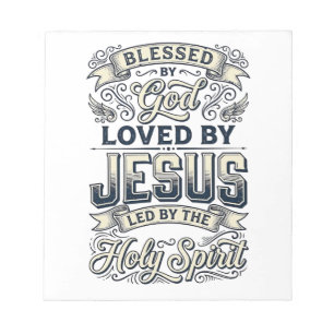 Von Gott gesegnet Jesus Heiliger Geist Vintage-Shi Notizblock