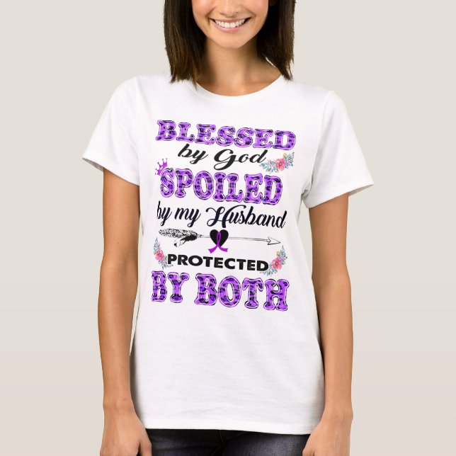 von Gott gesegnet, verwöhnt von Ehemann Alzheimers T-Shirt (Vorderseite)