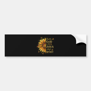 Von Gott gesegnet - von Jesus geliebt, Sonnenblume Autoaufkleber