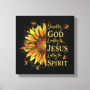 Von Gott gesegnet - von Jesus geliebt, Sonnenblume Leinwanddruck