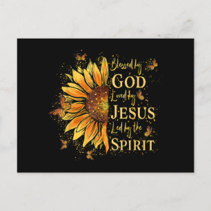 Von Gott gesegnet - von Jesus geliebt, Sonnenblume Postkarte