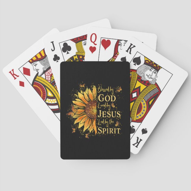Von Gott gesegnet - von Jesus geliebt, Sonnenblume Spielkarten (Rückseite)