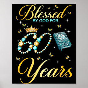 Von Gott gesegnet zum 60. Geburtstag Christlicher Poster
