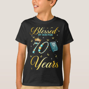 Von Gott gesegnet zum 70. Geburtstag christlicher T-Shirt
