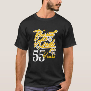 Von Gott gesegnete Frauen für 55 Jahre Frauen Blum T-Shirt