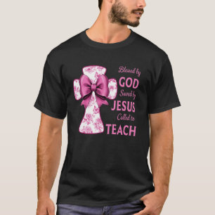 Von Gott gesegnete Lehrer, Gerettet von Jesus Pink T-Shirt