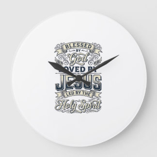 Von Gott Jesus Heiliger Geist gesegnetes Vintage-S Große Wanduhr