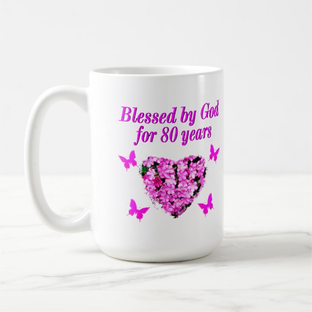 VON GOTT SEIT 80 JAHREN GESCHLOSSENE FLORALKONSTRU KAFFEETASSE (Links)