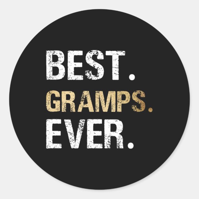 Von Grandtochter Grandson Best Gramps Ever Runder Aufkleber (Vorderseite)