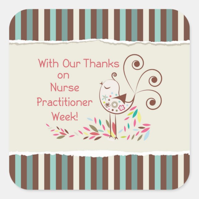 Von Group, Happy Nurse Practitioner Week Quadratischer Aufkleber (Vorderseite)