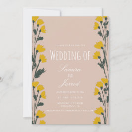 Von Hand Gezeichnet Botanische Vintage-Hochzeit Einladung