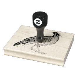 Von Hand gezeichnet Chinesisch Horned Pheasant Hol Gummistempel