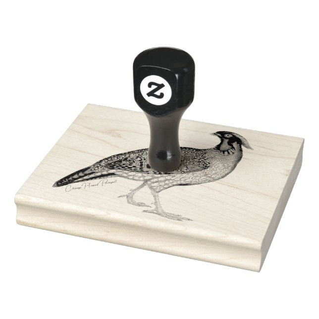 Von Hand gezeichnet Chinesisch Horned Pheasant Hol Gummistempel (Stempel)