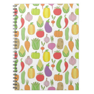 Von Hand gezeichnet Gemüse, Vintag doodle Hintergr Notizblock