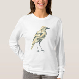 Von Hand Gezeichnet Geometrisches Vogelweibchen T-Shirt