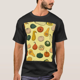 Von Hand gezeichnet Krähen, nahtloses Pflanzenmust T-Shirt