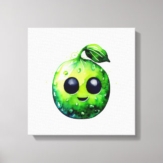 Von Hand Gezeichnet Minze Emoji-Stretchkanvas druc Leinwanddruck