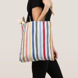 Von Hand gezeichnet Streifen in modernen Farbtönen Tasche