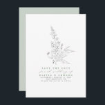 Von Hand gezeichnet Wildblumen Save the Date Grün<br><div class="desc">Handgezeichnet Bleistift-Wildblumen Salgrün speichern die Datumskarten</div>