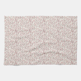 Von Hand gezeichnet Winterberry Branches Geschirrtuch