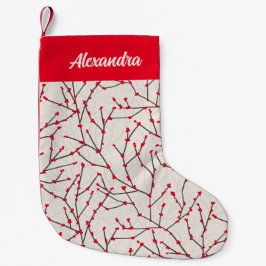 Von Hand gezeichnet Winterberry Branches Kleiner Weihnachtsstrumpf