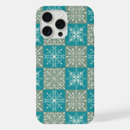 Von Hand Gezeichnet Winterschneeflockenmuster iPhone 15 Pro Max Hülle