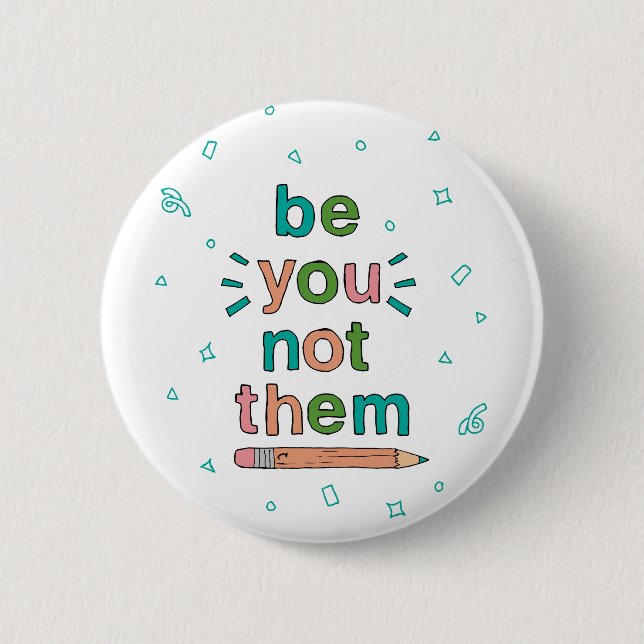 Von Hand Gezeichnet, zitieren Sie intelligente Kid Button (Vorderseite)