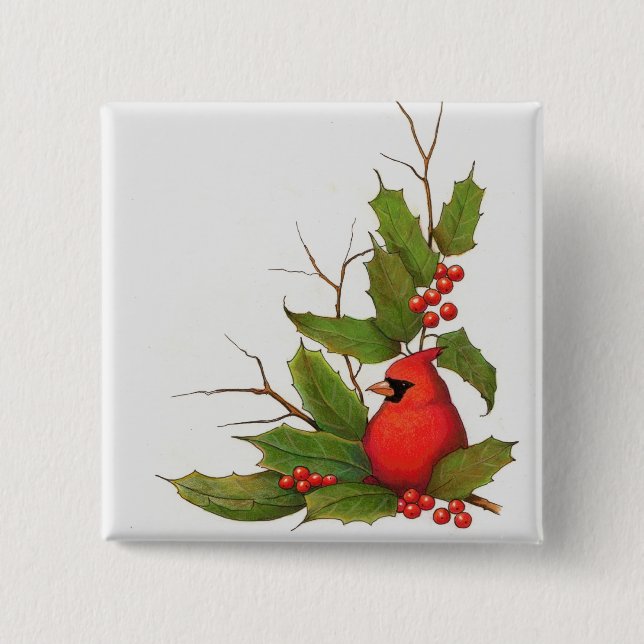 Von Hand gezeichnete Weihnachtsillustration: Button (Vorderseite)