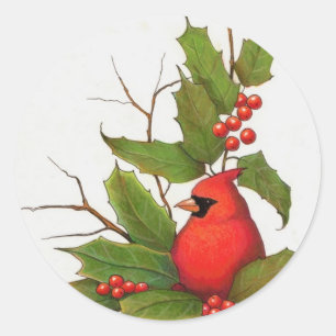 Von Hand gezeichnete Weihnachtsillustration: Runder Aufkleber