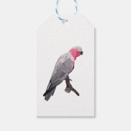 Von Hand zeichnend rosa Papagei, tropischer Vogel Geschenkanhänger