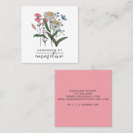 Von Handwerkern handgefertigte Blume Quadratische Visitenkarte