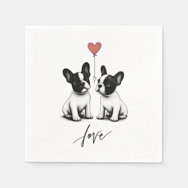 Von Herzen getickt Serviette (Vorderseite)