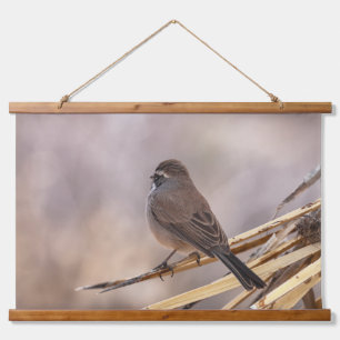 von hinten sichtbarer Sparrow Wandteppich Mit Holzrahmen