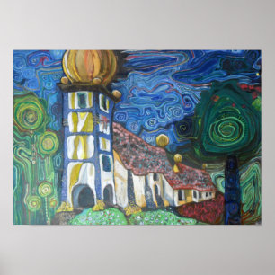 Von Hundertwasser inspirierte Kunstwerke Poster