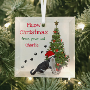 Von Ihrem Katzen-Weihnachtsschmuck Ornament Aus Glas