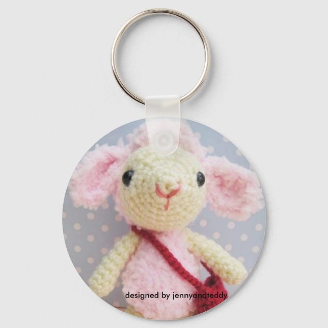 von Jennyandteddy entworfenes Lamm Schlüsselanhänger (Vorderseite)