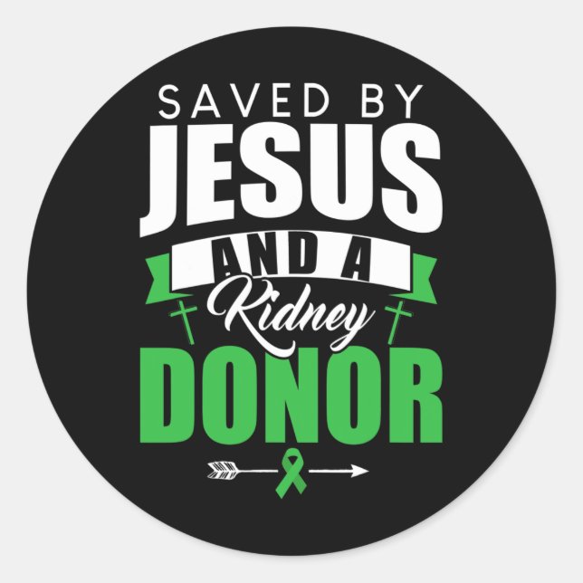Von Jesus und einem Zitat von Organtransplantation Runder Aufkleber (Vorderseite)