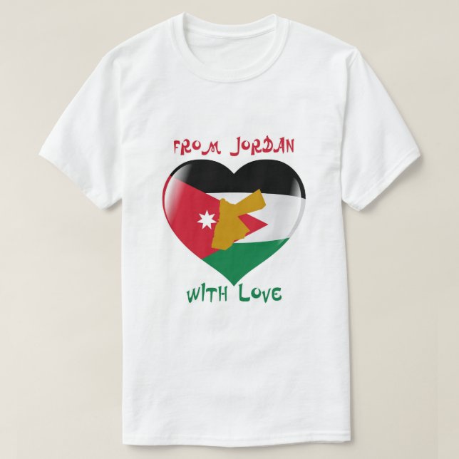 Von Jordanien mit Liebe-Flaggen-T - Shirt (Design vorne)