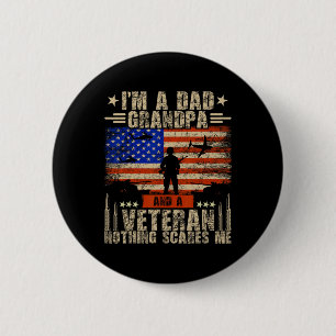 Von Juli US-Flagge bin ich Vater Opa und Veteran 1 Button