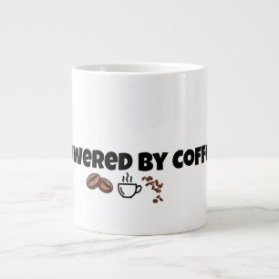 Von Kaffee angetrieben Lustige Kaffeeliebhaber Rie Jumbo-Tasse