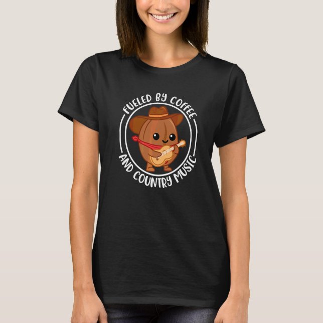 Von Kaffee und Country gespeist T-Shirt (Vorderseite)